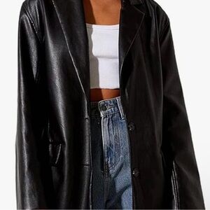 Black Leather Jacket Oversized